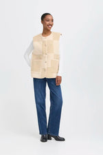 Load image into Gallery viewer, Ichi Check Fleece Gilet
