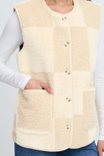 Load image into Gallery viewer, Ichi Check Fleece Gilet
