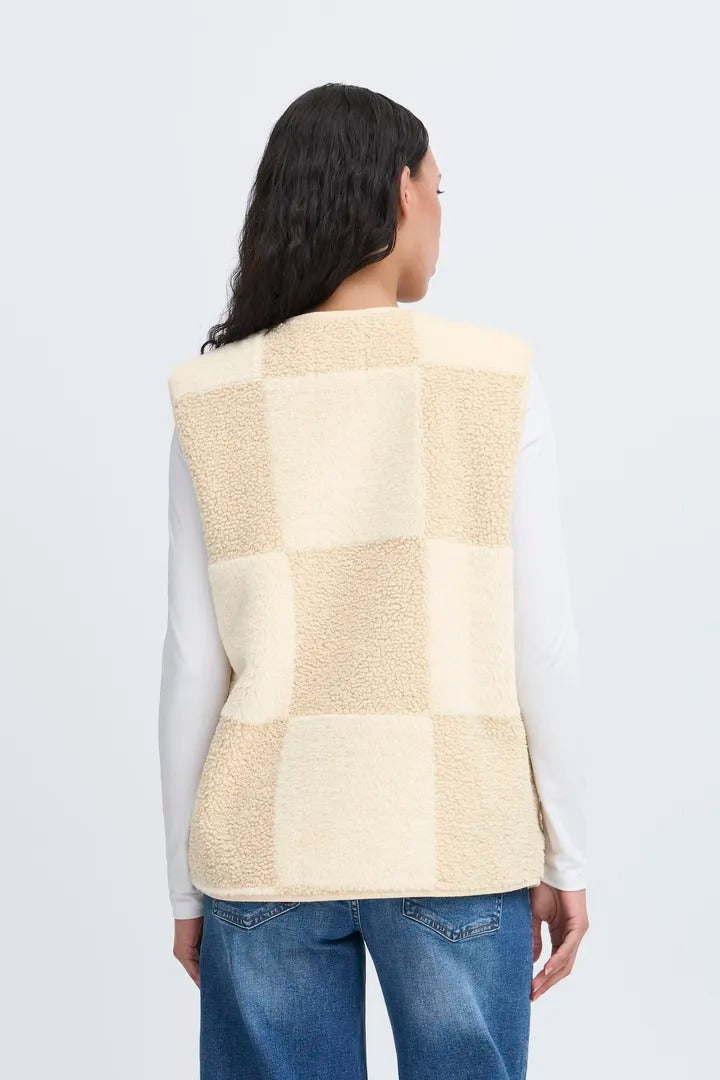 Ichi Check Fleece Gilet