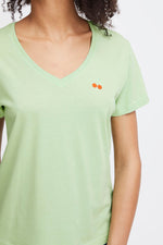 Load image into Gallery viewer, ICHI Cherry Logo V-Neck T-Shirt - Sprucestone

