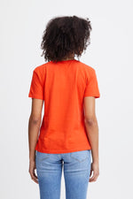Load image into Gallery viewer, ICHI Cherry Logo V-Neck T-Shirt - Grenadine
