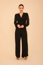 Load image into Gallery viewer, Uranium Jumpsuit with Chiffon Sleeve - Black

