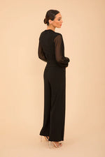 Load image into Gallery viewer, Uranium Jumpsuit with Chiffon Sleeve - Black
