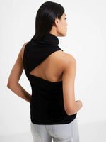 Load image into Gallery viewer, French Connection Viscose High Neck Top - Blackout
