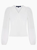 Load image into Gallery viewer, French Connection Mix V-Neck Jumper - Winter White
