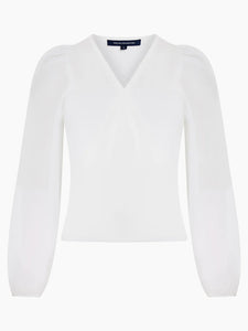 French Connection Mix V-Neck Jumper - Winter White