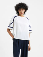 Load image into Gallery viewer, French Connection Demi Crepe Recycled Light Embroidered Top - Winter White
