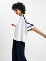 Load image into Gallery viewer, French Connection Demi Crepe Recycled Light Embroidered Top - Winter White
