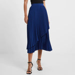 Load image into Gallery viewer, French Connection Pleated Tiered Midi Skirt - Blue Depths
