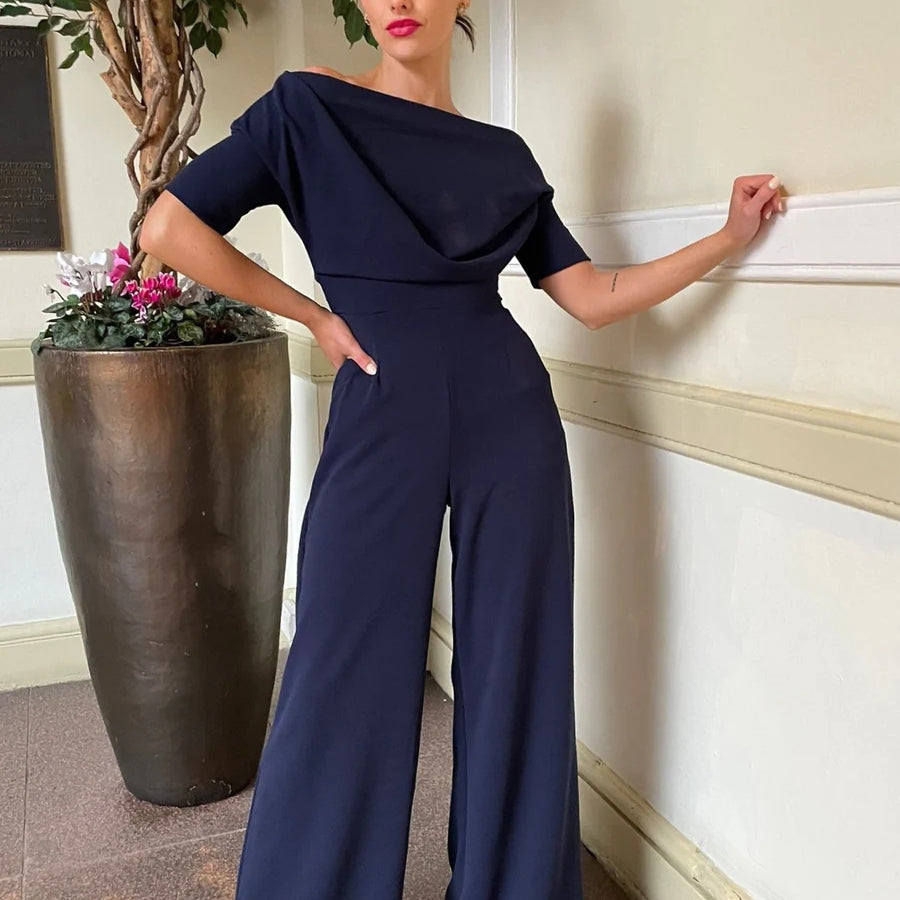 ATOM Lima Crepe Jumpsuit - Navy