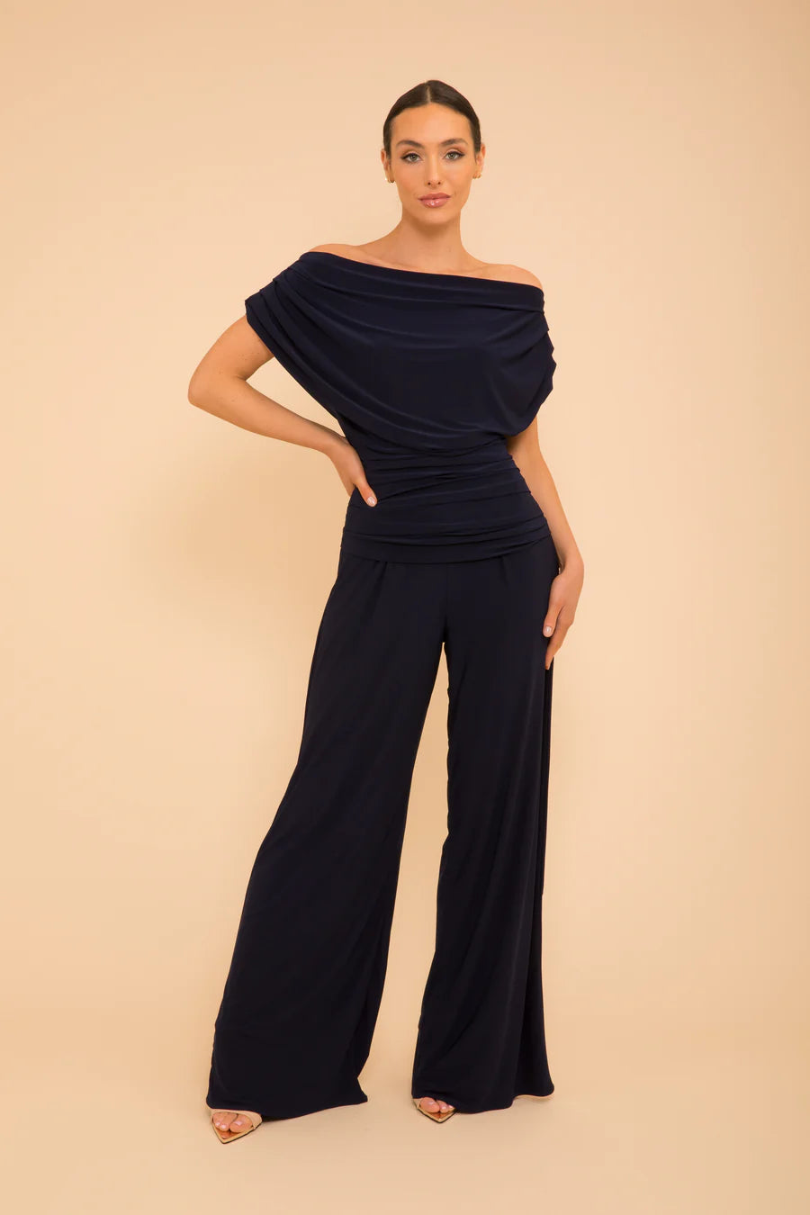 ATOM LABEL Carbon Jersey Jumpsuit - Navy