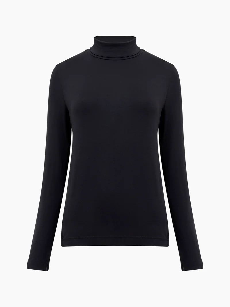 French Connection Jersey Split Cuff Top - Black