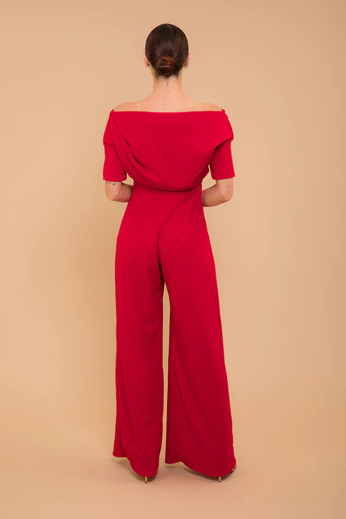 ATOM LABEL Lima Crepe Jumpsuit - Red