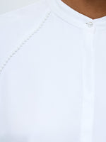 Load image into Gallery viewer, Candice Satin Pearl Trim Shirt
