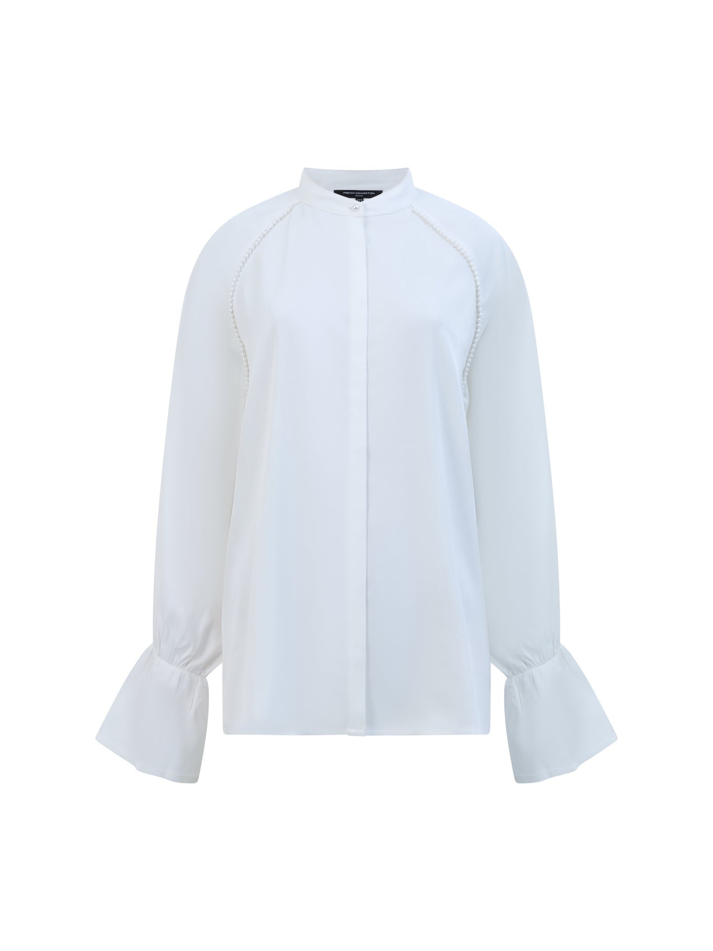 Candice Satin Pearl Trim Shirt