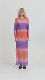 Load and play video in Gallery viewer, ICHI Gradient Full Length Dress - Multi Fading Aop
