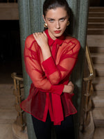 Load image into Gallery viewer, Mai Organza Tie Waist Shirt
