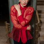 Load image into Gallery viewer, Mai Organza Tie Waist Shirt
