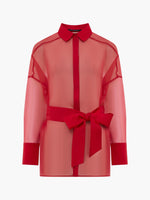 Load image into Gallery viewer, Mai Organza Tie Waist Shirt
