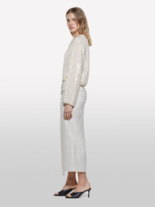 Sisley Stripe Linen Midi Skirt