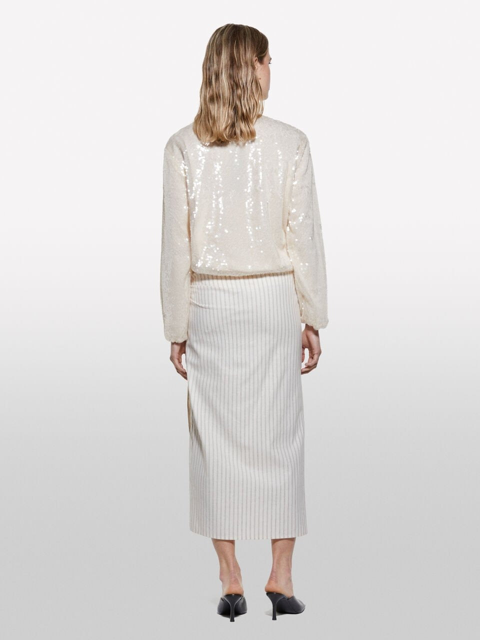 Sisley Stripe Linen Midi Skirt