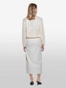 Sisley Stripe Linen Midi Skirt