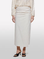 Load image into Gallery viewer, Sisley Stripe Linen Midi Skirt
