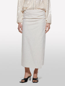 Sisley Stripe Linen Midi Skirt