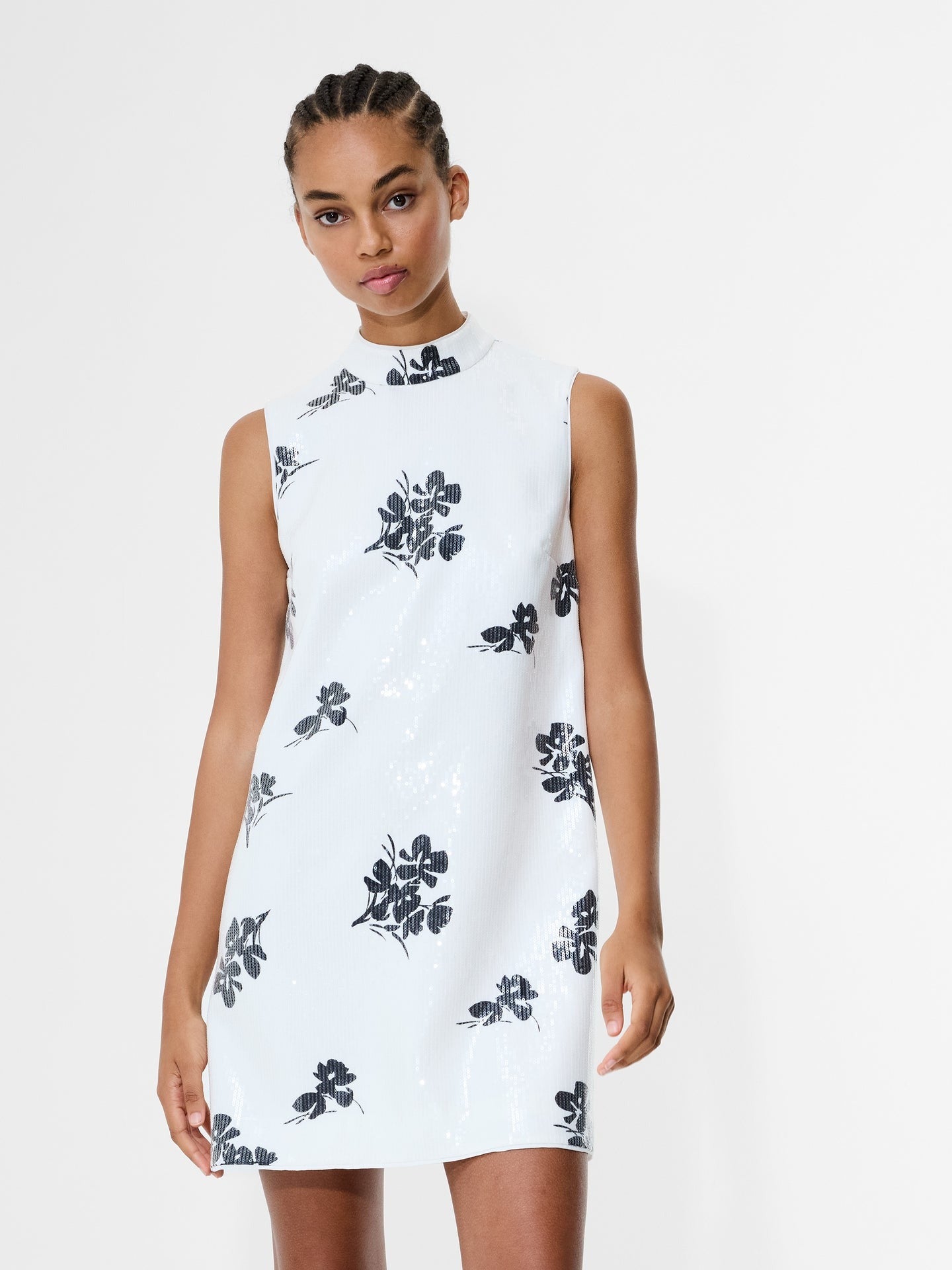 Madeline Floral Sequin Sleeveless Dress