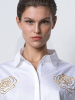 Load image into Gallery viewer, Alexis Cotton Flower Embellished Shirt
