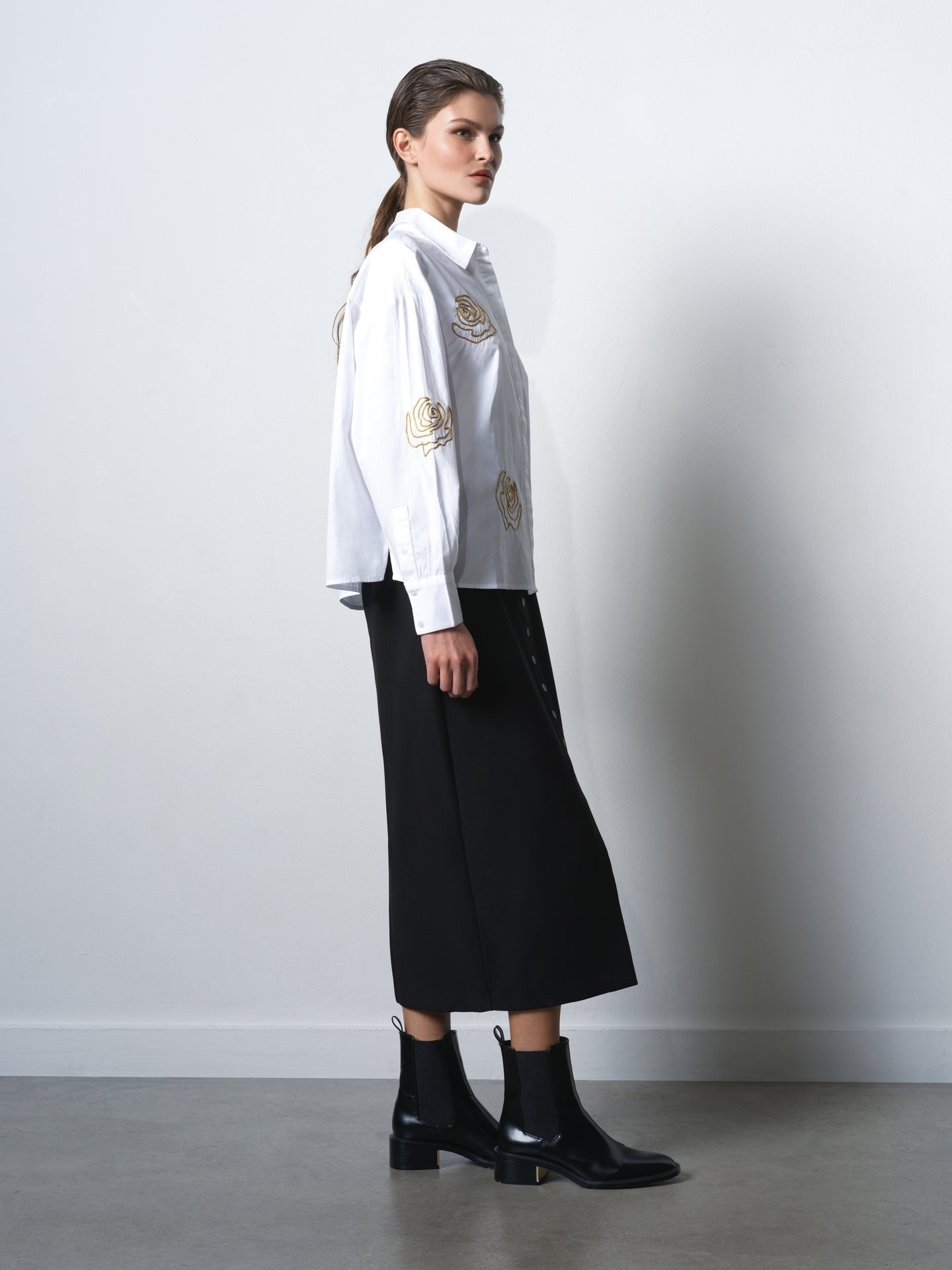 Alexis Cotton Flower Embellished Shirt