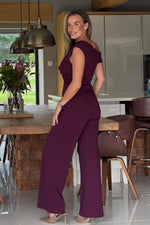 Load image into Gallery viewer, Donna Asymmetric Neckline Jumpsuit
