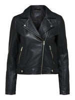 Load image into Gallery viewer, Mila Classic Real Leather Jacket - Black
