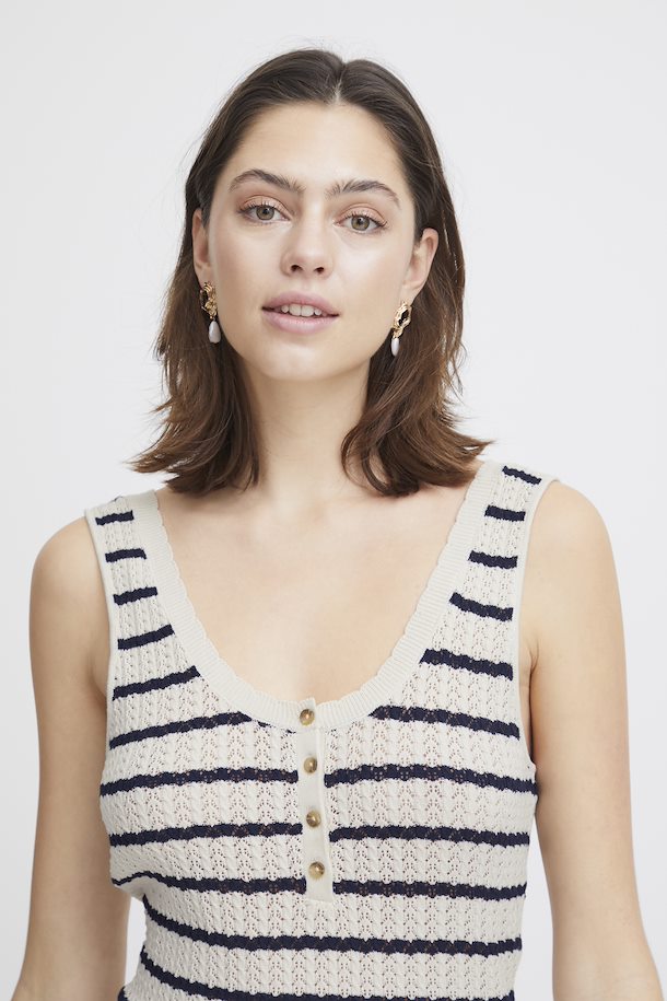 ATELIER RÊVE Crochet Striped Vest Top - Birch