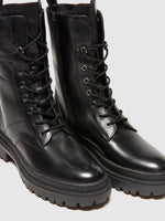 Load image into Gallery viewer, Sisley 100% Leather Lace Up Boots - Black
