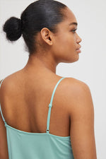 Load image into Gallery viewer, ICHI Lace Trim Cami - Eggshell Blue
