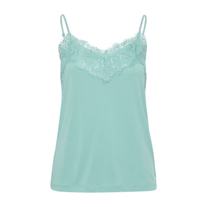 Lucy Lace Trim Cami - Eggshell Blue