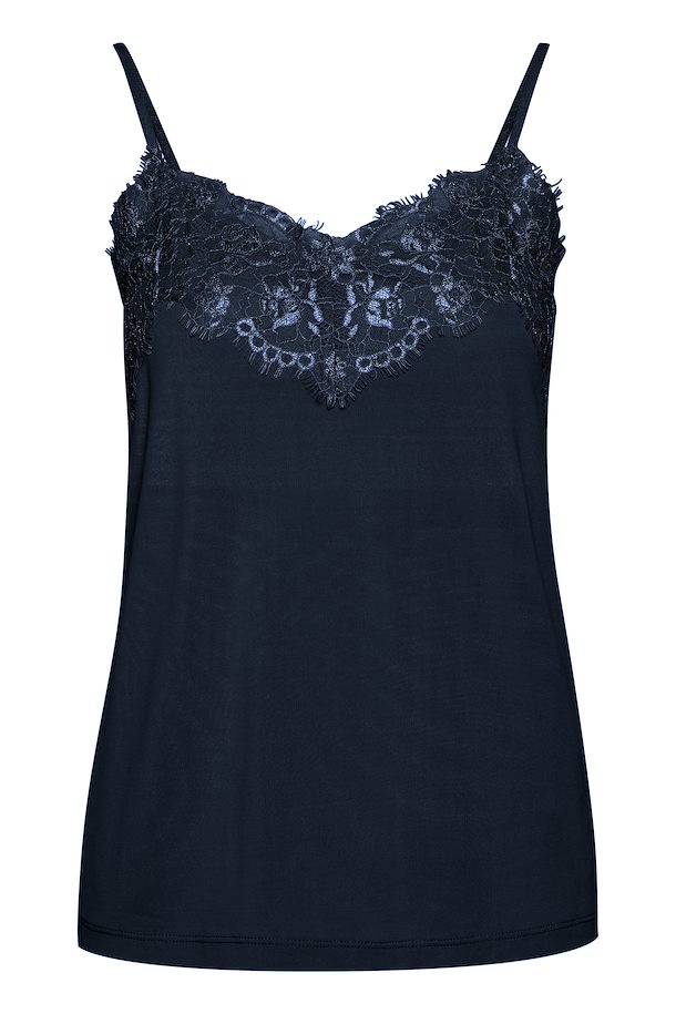 Lucy Lace Trim Cami - Navy