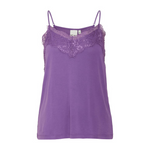 Load image into Gallery viewer, ICHI Lace Trim Cami - Purple
