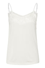 Load image into Gallery viewer, ICHI Lace Trim Cami - Cloud Dancer
