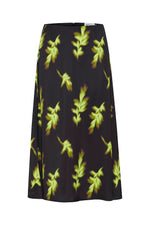 Load image into Gallery viewer, ICHI Leaf Pattern Midi Skirt - Parrot Green
