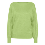 Load image into Gallery viewer, ICHI Glitter Thread Jumper - Parrot Green
