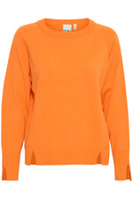 Load image into Gallery viewer, ICHI Crew Neck Relaxed Sweatshirt - Persimmon Orange
