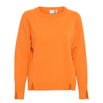 Load image into Gallery viewer, ICHI Crew Neck Relaxed Jumper - Persimmon Orange
