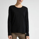 Load image into Gallery viewer, Selected Femme Basic Cotton Long Sleeved T-Shirt - Black
