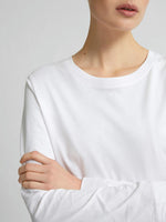 Load image into Gallery viewer, Amy Basic Cotton Long Sleeved T-Shirt - Bright White
