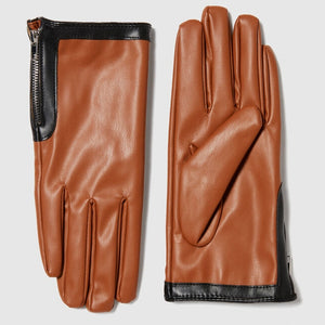 Sisley Gloves With Zipper - Camel