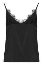 Load image into Gallery viewer, ICHI Wrap Over Lace Trim Camisole - Black
