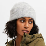 Load image into Gallery viewer, Selected Femme Knitted Beanie - Light Grey Melange
