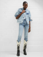 Load image into Gallery viewer, Denim Stretch Trucker Jacket - Bleached Out
